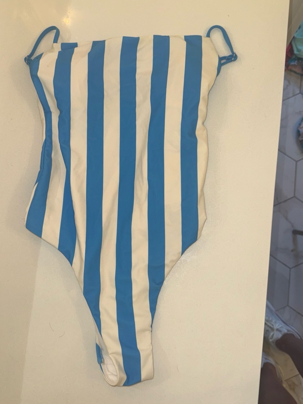 Target Blue and White Striped One-Piece Swimsuit